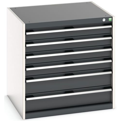 Szafki warsztatowe z szufladami Bott Cubio, 80 x 80 x 52,5-75 cm, 6 szuflad - Warsztatowa szafka z szufladami Bott Cubio, 80 x 80 x 75 cm, 6 szuflad, 