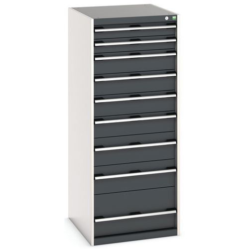 Warsztatowe szafki z szufladami Bott Cubio, 160 x 65 x 52,5-75 cm, 9 szuflad - Warsztatowa szafka z szufladami Bott Cubio, 160 x 65 x 75 cm, 9 szuflad