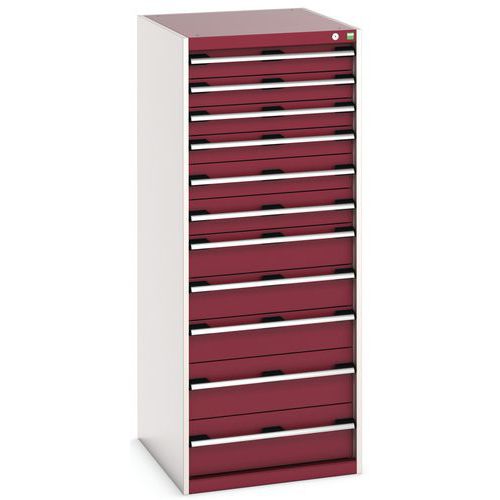 Szuflady warsztatowe Bott Cubio, 160 x 65 x 52,5-75 cm, 11 szuflad - Warsztatowa szafka z szufladami Bott Cubio, 160 x 65 x 75 cm, 11 szuflad, szaro-c