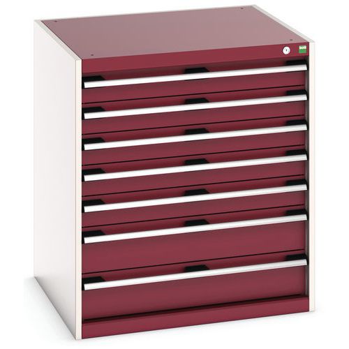 Szafki warsztatowe z szufladami Bott Cubio, 90 x 80 x 52,5-75 cm, 7 szuflad - Warsztatowa szafka z szufladami Bott Cubio, 90 x 80 x 75 cm, 7 szuflad, 