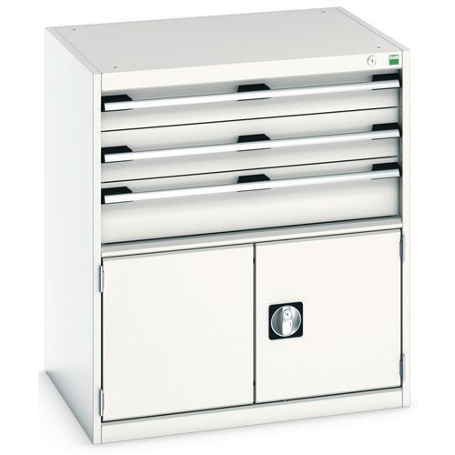Warsztatowe szafki z szufladami Bott Cubio, 90 x 80 x 52,5-75 cm, 3 szuflady, 1 szafka - Warsztatowa szafka z szufladami Bott Cubio, 90 x 80 x 65 cm, 