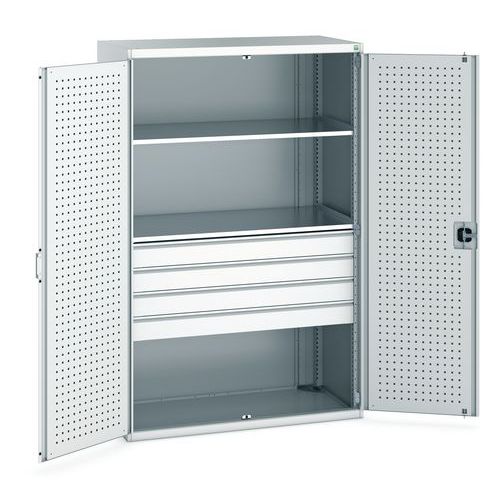 Szafki warsztatowe z szufladami Bott Cubio 160, wysokość 200 cm - Szafka warsztatowa z szufladami Bott Cubio 160, 200 x 130 x 65 cm, 2 półki, 4 szufla