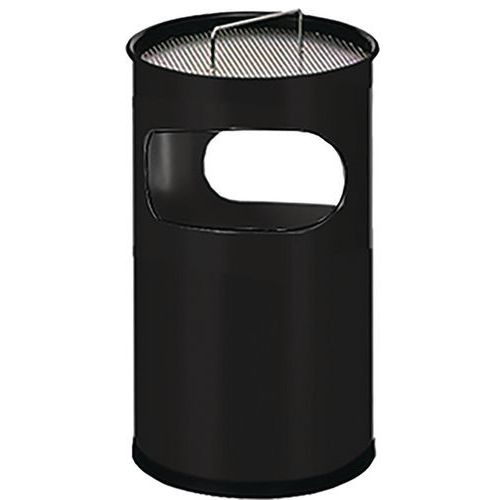 Metalowy zewnętrzny kosz na śmieci Manutan Expert Stream z popielnicą, pojemność 30 l - Metalowy zewnętrzny kosz na śmieci Manutan Expert Stream z pop
