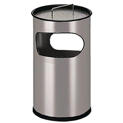 Metalowy zewnętrzny kosz na śmieci Manutan Expert Stream z popielnicą, pojemność 30 l Metalowy zewnętrzny kosz na śmieci Manutan Expert Stream z popielnicą, pojemność 30 l