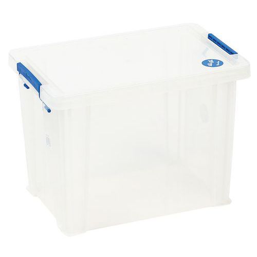 Plastikowe skrzynki magazynowe z pokrywą na klips Manutan Expert - Plastikowe skrzynki magazynowe z pokrywą na klips, 18,5  - Manutan Expert