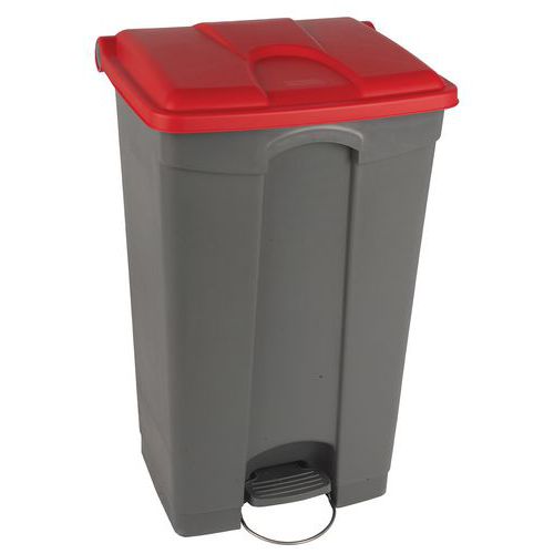 Kosze na śmieci Manutan Expert, 90 l - Kosz na śmieci Manutan Expert, 90 l, czerwono-szary