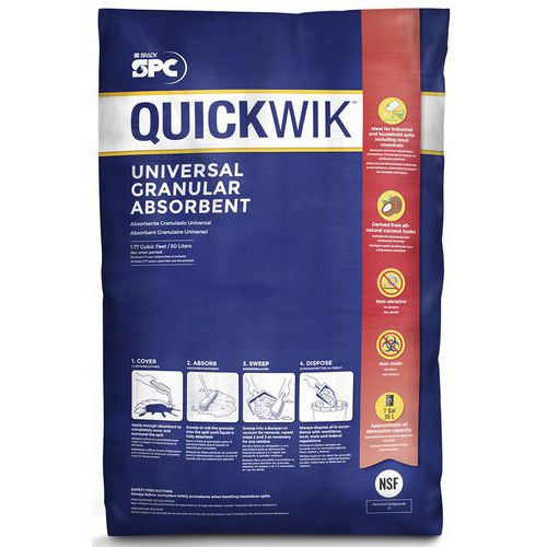 Sorbent luzem Quickwik, pojemność sorpcyjna 26 l, opakowanie 9 kg - Sorbent sypki Quickwik, pojemność sorpcyjna 26 l, opakowanie 9 kg