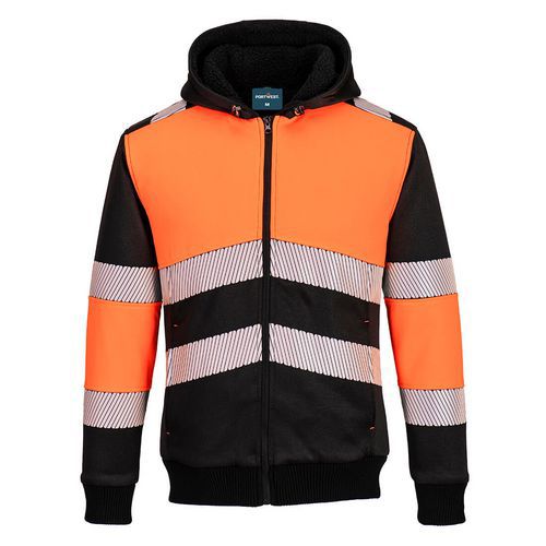 Bluza zimowa PW3 na zamek błyskawiczny, pomarańczowy/czarny - Bluza zimowa PW3 na zamek błyskawiczny, pomarańczowy/czarny, rozm. M