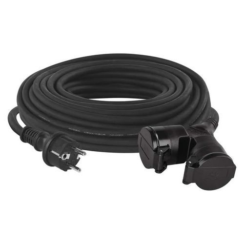 Przedłużacz zewnętrzny, 2 gniazdka, guma, 1,5 mm2 - Przedłużacz zewnętrzny, 25 m, 2 gniazdka, guma, 1,5 mm2