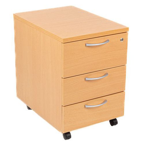 Kontenery mobilne Manutan Expert, 60 x 42 x 59 cm, buk - Kontener mobilny Manutan Expert, 60 x 42 x 59 cm, 3 szuflady, buk