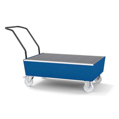 Mobilne wanny wychwytowe - Mobilna wanna ociekowa, na 2 beczki, pojemność 200 l, lakierowana