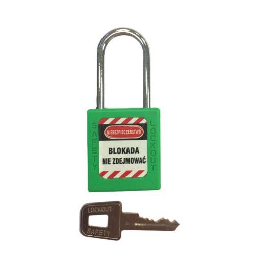 Kłódki Lock-Out - Kłódka Lock-Out stalowa z powłoką plastikową, fi 6x38mm, zielona