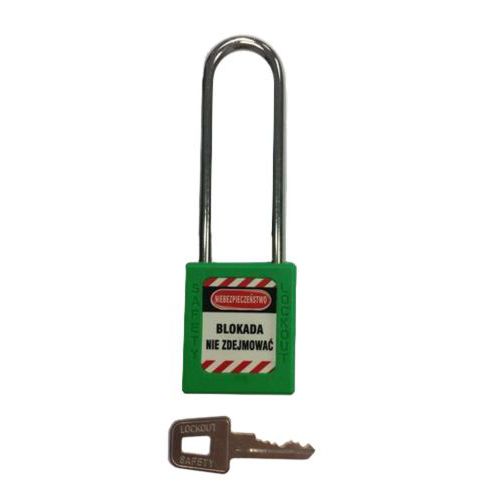 Kłódki Lock-Out - Kłódka Lock-Out stalowa z powłoką plastikową, fi 6x76mm, zielona