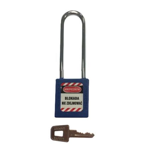 Kłódki Lock-Out - Kłódka Lock-Out stalowa z powłoką plastikową, fi 6x76mm, niebieska