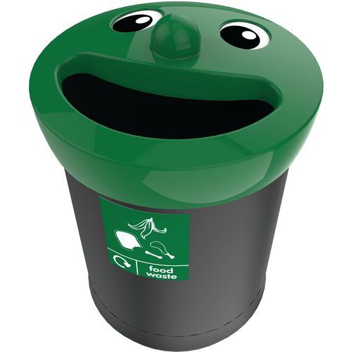Kosz na odpady spożywcze Smiley Face 52 l_Vepabins - Kosz na odpady spożywcze Smiley Face 52 l czarny/zielony
