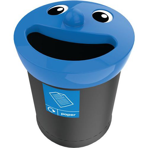 Kosz na śmieci Smiley Face 52 l papier_Vepabins - Kosz na papier Smiley Face 52 l czarny/niebieski