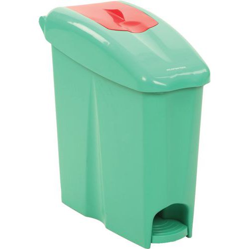Kosz na śmieci z pedałem do łazienki Binny17P_Vepabins - Kosz na śmieci z pedałem do łazienki Binny17P zielony/czerwony