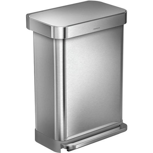 Kosz na śmieci z wkładem Pocket 55 l_Vepabins - Kosz na śmieci z wkładem Pocket 55 l, Simpele Human srebrny