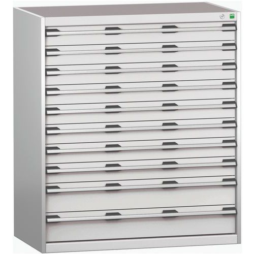 Szafki warsztatowe z szufladami Bott Cubio 200, 120 x 105 x 65-75 cm, 10 szuflad - Warsztatowa szafka z szufladami Bott Cubio 200, 120 x 105 x 65 cm, 