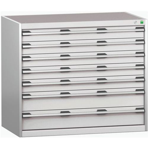 Szafki warsztatowe z szufladami Bott Cubio 200, 90 x 105 x 65-75 cm, 7 szuflad - Warsztatowa szafka z szufladami Bott Cubio 200, 90 x 105 x 65 cm, 7 s