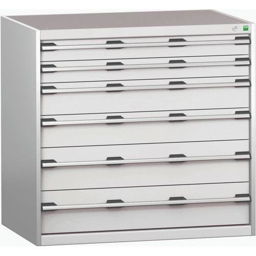 Szafki warsztatowe z szufladami Bott Cubio 200, 100 x 105 x 65-75 cm, 6 szuflad - Warsztatowa szafka z szufladami Bott Cubio 200, 100 x 105 x 75 cm, 6