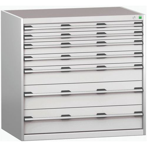 Szafki warsztatowe z szufladami Bott Cubio 200, 100 x 105 x 65-75 cm, 7 szuflad - Warsztatowa szafka z szufladami Bott Cubio 200, 100 x 105 x 75 cm, 7