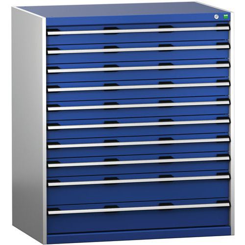 Szafki warsztatowe z szufladami Bott Cubio 200, 120 x 105 x 65-75 cm, 10 szuflad - Szafka warsztatowa z szufladami Bott Cubio 200, 120 x 105 x 75 cm, 