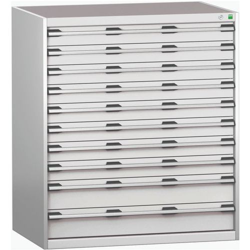 Szafki warsztatowe z szufladami Bott Cubio 200, 120 x 105 x 65-75 cm, 10 szuflad - Warsztatowa szafka z szufladami Bott Cubio 200, 120 x 105 x 75 cm, 