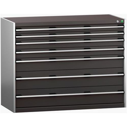 Szafki warsztatowe z szufladami Bott Cubio 200, 100 x 130 x 65-75 cm, 7 szuflad - Szafka warsztatowa z szufladami Bott Cubio 200, 100 x 130 x 65 cm, 7