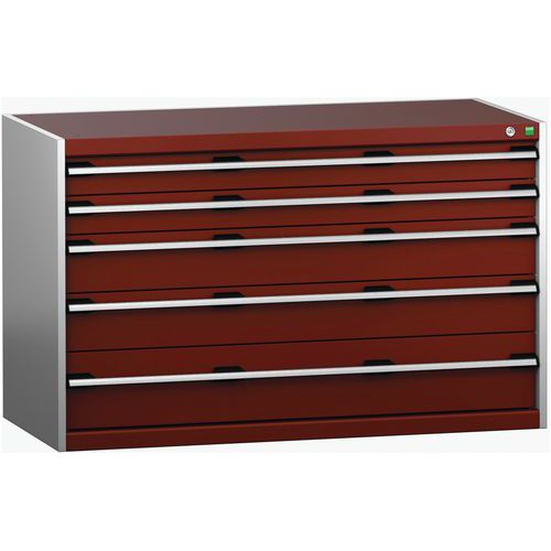 Warsztatowe szafki z szufladami Bott Cubio 200, 80 x 130 x 65-75 cm, 5 szuflad - Warsztatowa szafka z szufladami Bott Cubio 200, 80 x 130 x 65 cm, 5 s