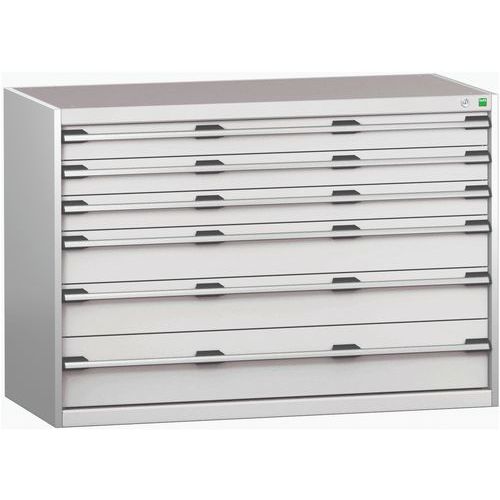Szafki warsztatowe z szufladami Bott Cubio 200, 90 x 130 x 65-75 cm, 6 szuflad - Warsztatowa szafka z szufladami Bott Cubio 200, 90 x 130 x 65 cm, 6 s