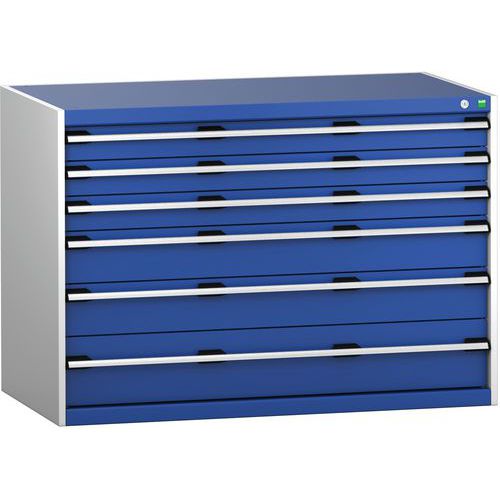 Szafki warsztatowe z szufladami Bott Cubio 200, 90 x 130 x 65-75 cm, 6 szuflad - Warsztatowa szafka z szufladami Bott Cubio 200, 90 x 130 x 75 cm, 6 s