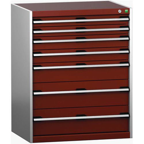 Szafki warsztatowe z szufladami Bott Cubio 200, 100 x 80 x 65-75 cm, 7 szuflad - Warsztatowa szafka z szufladami Bott Cubio 200, 100 x 80 x 65 cm, 7 s