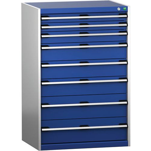 Szafki warsztatowe z szufladami Bott Cubio 200, 120 x 80 x 65-75 cm, 8 szuflad - Warsztatowa szafka z szufladami Bott Cubio 200, 120 x 80 x 65 cm, 8 s