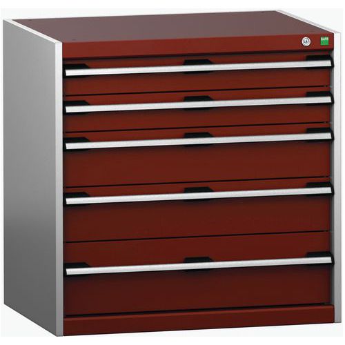 Szafki warsztatowe z szufladami Bott Cubio 200, 80 x 80 x 65-75 cm, 5 szuflad - Warsztatowa szafka z szufladami Bott Cubio 200, 80 x 80 x 65 cm, 5 szu