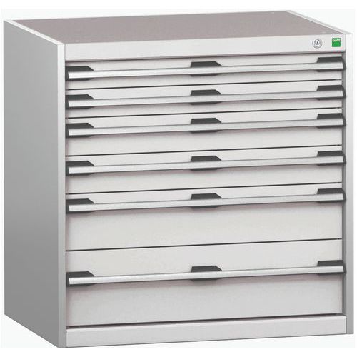 Szafki warsztatowe z szufladami Bott Cubio 200, 80 x 80 x 65-75 cm, 6 szuflad - Warsztatowa szafka z szufladami Bott Cubio 200, 80 x 80 x 65 cm, 6 szu
