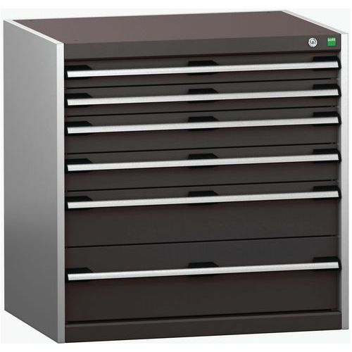 Szafki warsztatowe z szufladami Bott Cubio 200, 80 x 80 x 65-75 cm, 6 szuflad - Warsztatowa szafka z szufladami Bott Cubio 200, 80 x 80 x 65 cm, 6 szu