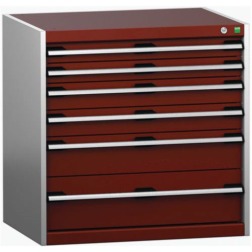 Szafki warsztatowe z szufladami Bott Cubio 200, 80 x 80 x 65-75 cm, 6 szuflad - Warsztatowa szafka z szufladami Bott Cubio 200, 80 x 80 x 65 cm, 6 szu