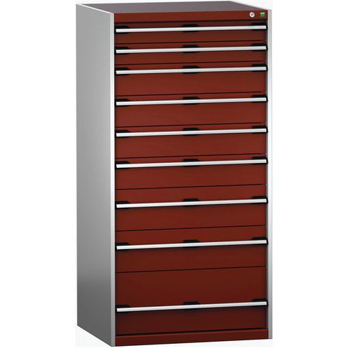 Szuflady warsztatowe Bott Cubio 200, 160 x 80 x 65-75 cm, 9 szuflad - Warsztatowa szafka z szufladami Bott Cubio 200, 160 x 80 x 75 cm, 9 szuflad, sza