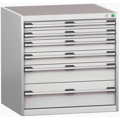 Szafki warsztatowe z szufladami Bott Cubio 200, 80 x 80 x 65-75 cm, 6 szuflad - Warsztatowa szafka z szufladami Bott Cubio 200, 80 x 80 x 75 cm, 6 szu
