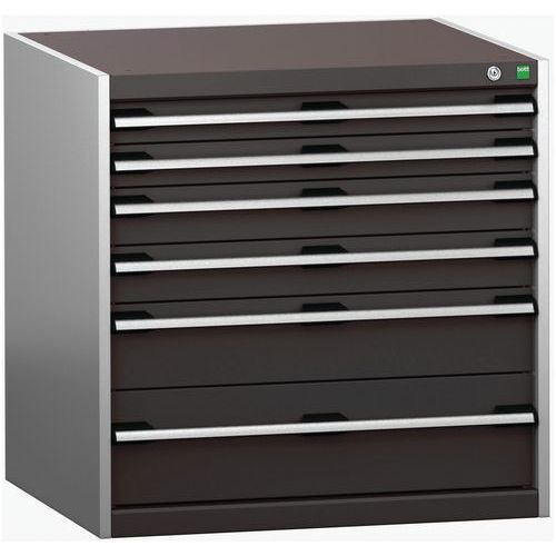 Szafki warsztatowe z szufladami Bott Cubio 200, 80 x 80 x 65-75 cm, 6 szuflad - Warsztatowa szafka z szufladami Bott Cubio 200, 80 x 80 x 75 cm, 6 szu