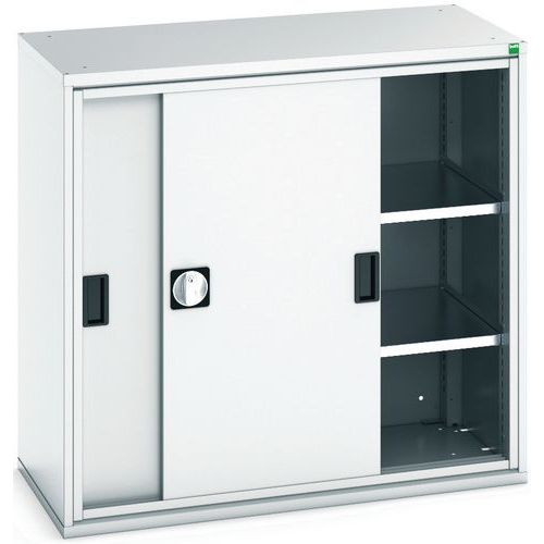 Szafy warsztatowe z drzwiami przesuwnymi Bott Verso, wysokość 100 cm - Szafka warsztatowa z drzwiami przesuwnymi, 100 x 105 x 55 cm, 2 półki, szaro-sz