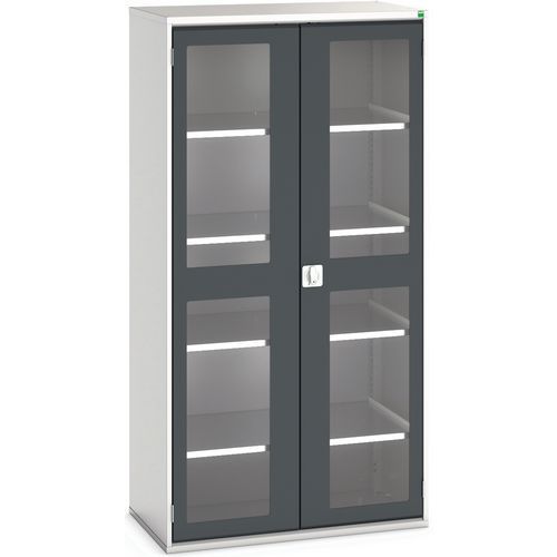 Szafy warsztatowe Bott Verso z przezroczystymi drzwiami, wysokość 200 cm - Szafka warsztatowa z przezroczystymi drzwiami Bott Verso, 200 x 105 x 55 cm