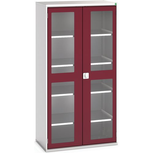 Szafy warsztatowe Bott Verso z przezroczystymi drzwiami, wysokość 200 cm - Szafka warsztatowa z przezroczystymi drzwiami Bott Verso, 200 x 105 x 55 cm