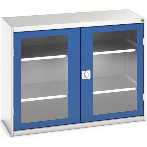 Szafy warsztatowe Bott Verso z przezroczystymi drzwiami, wysokość 100 cm - Szafka warsztatowa z przezroczystymi drzwiami Bott Verso, 100 x 130 x 55 cm
