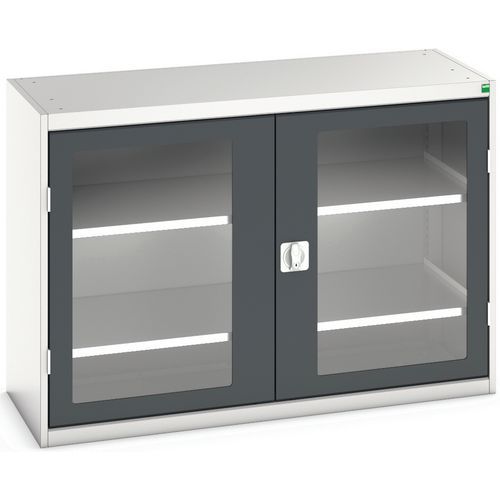 Szafy warsztatowe Bott Verso z przezroczystymi drzwiami, wysokość 90 cm - Szafka warsztatowa z przezroczystymi drzwiami Bott Verso, 90 x 130 x 55 cm, 