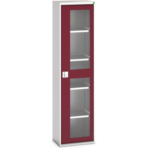 Szafy warsztatowe Bott Verso z przezroczystymi drzwiami, wysokość 200 cm - Szafka warsztatowa z przezroczystymi drzwiami Bott Verso, 200 x 52,5 x 35 c