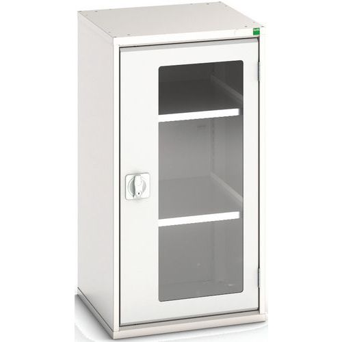 Szafy warsztatowe Bott Verso z przezroczystymi drzwiami, wysokość 100 cm - Szafka warsztatowa z przezroczystymi drzwiami Bott Verso, 100 x 52,5 x 55 c