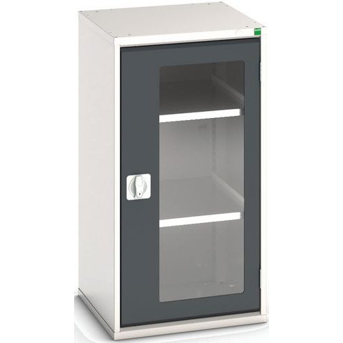 Szafy warsztatowe Bott Verso z przezroczystymi drzwiami, wysokość 100 cm - Szafka warsztatowa z przezroczystymi drzwiami Bott Verso, 100 x 52,5 x 55 c