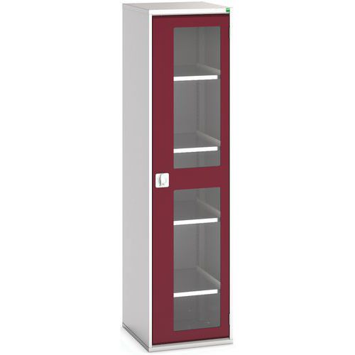 Szafy warsztatowe Bott Verso z przezroczystymi drzwiami, wysokość 200 cm - Szafka warsztatowa z przezroczystymi drzwiami Bott Verso, 200 x 52,5 x 55 c
